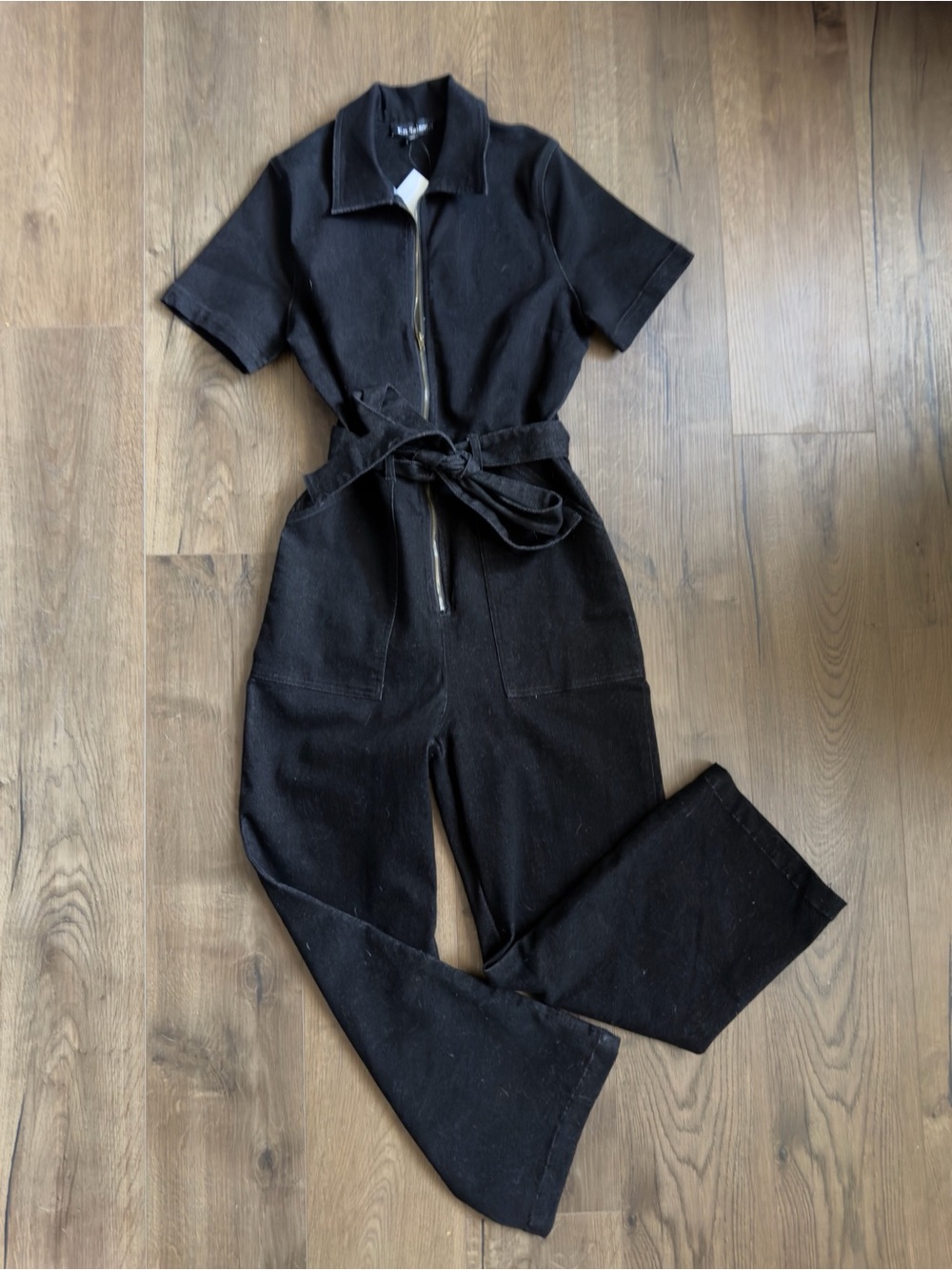 NWT En Saison Aaliyah Black Denim Jumpsuit - Size Small - Picture 10 of 12